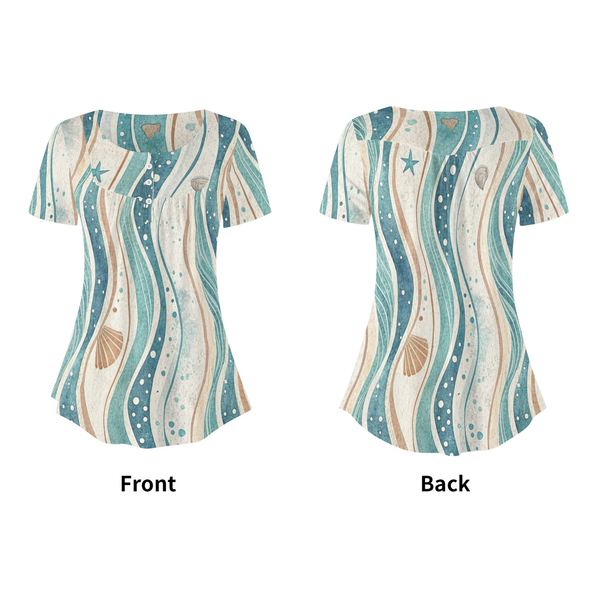 lockere-bluse-mit-u-ausschnitt-und-kurzen-armeln-fur-damen-coastal-nautical-v4-bluse-jlr-design-jlr-design-de-5 - JLR Design