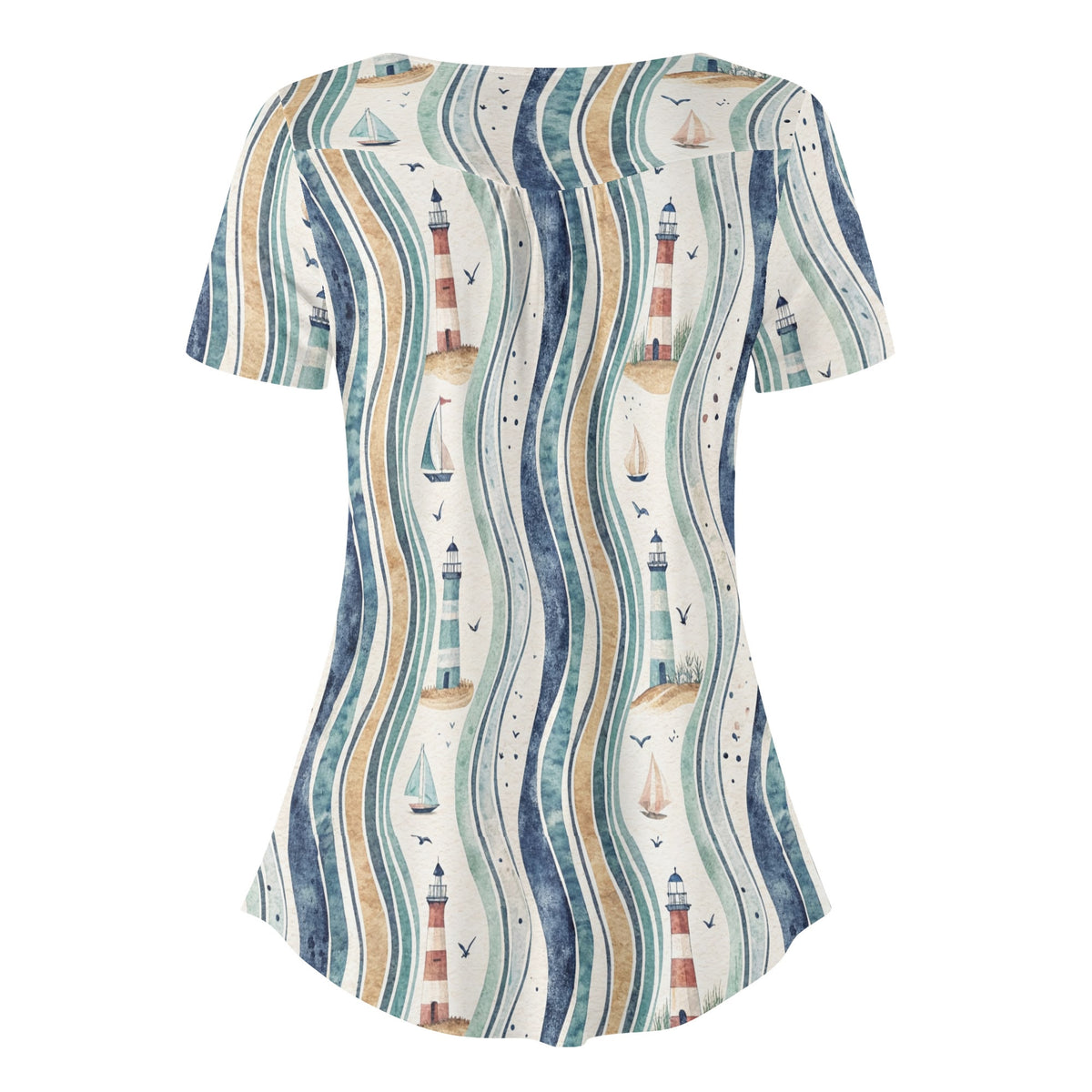 lockere-bluse-mit-u-ausschnitt-und-kurzen-armeln-fur-damen-coastal-nautical-v8-bluse-jlr-design-jlr-design-de-4 - JLR Design