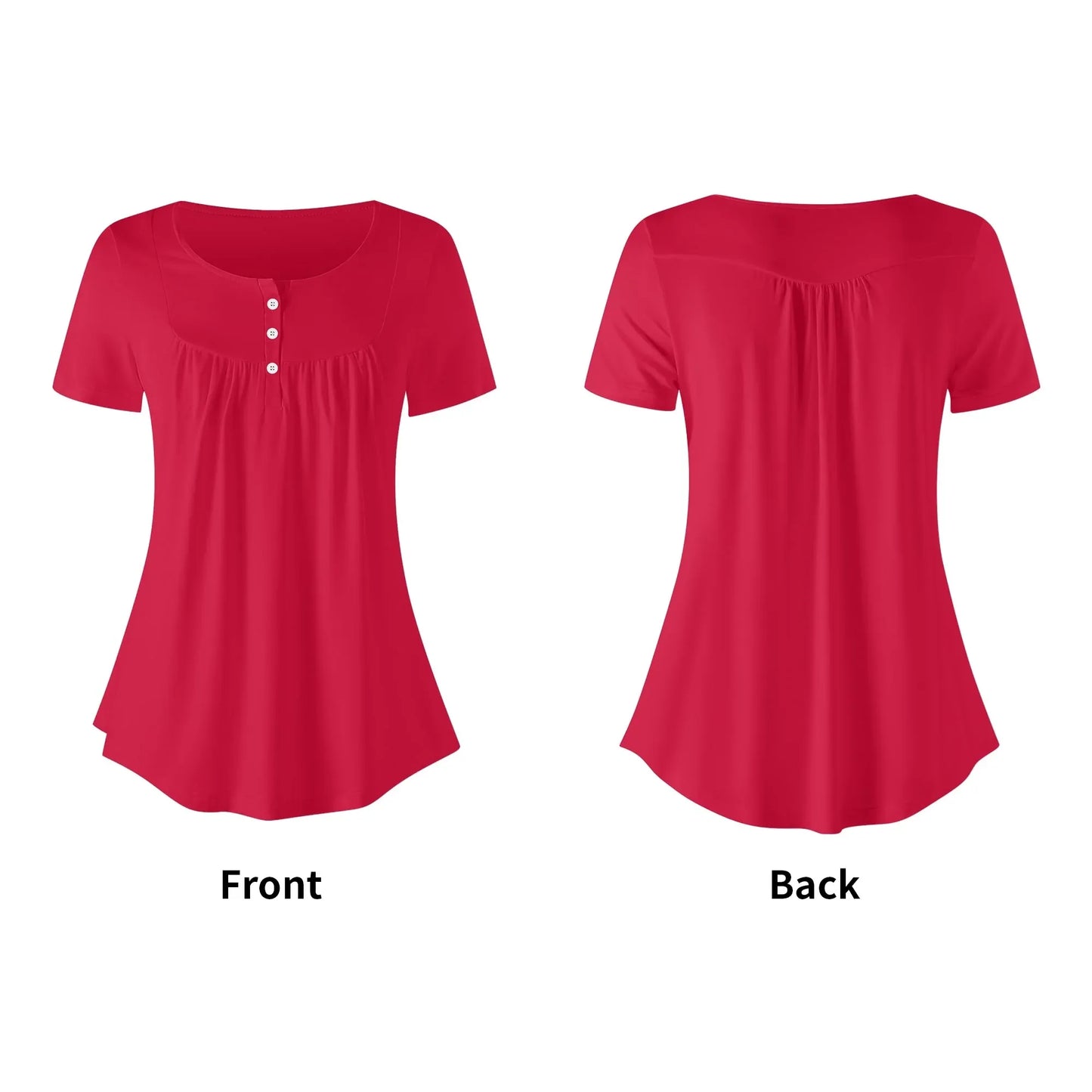 lockere-bluse-mit-u-ausschnitt-und-kurzen-armeln-fur-damen-crimson-bluse-jlr-design-5 - JLR Design