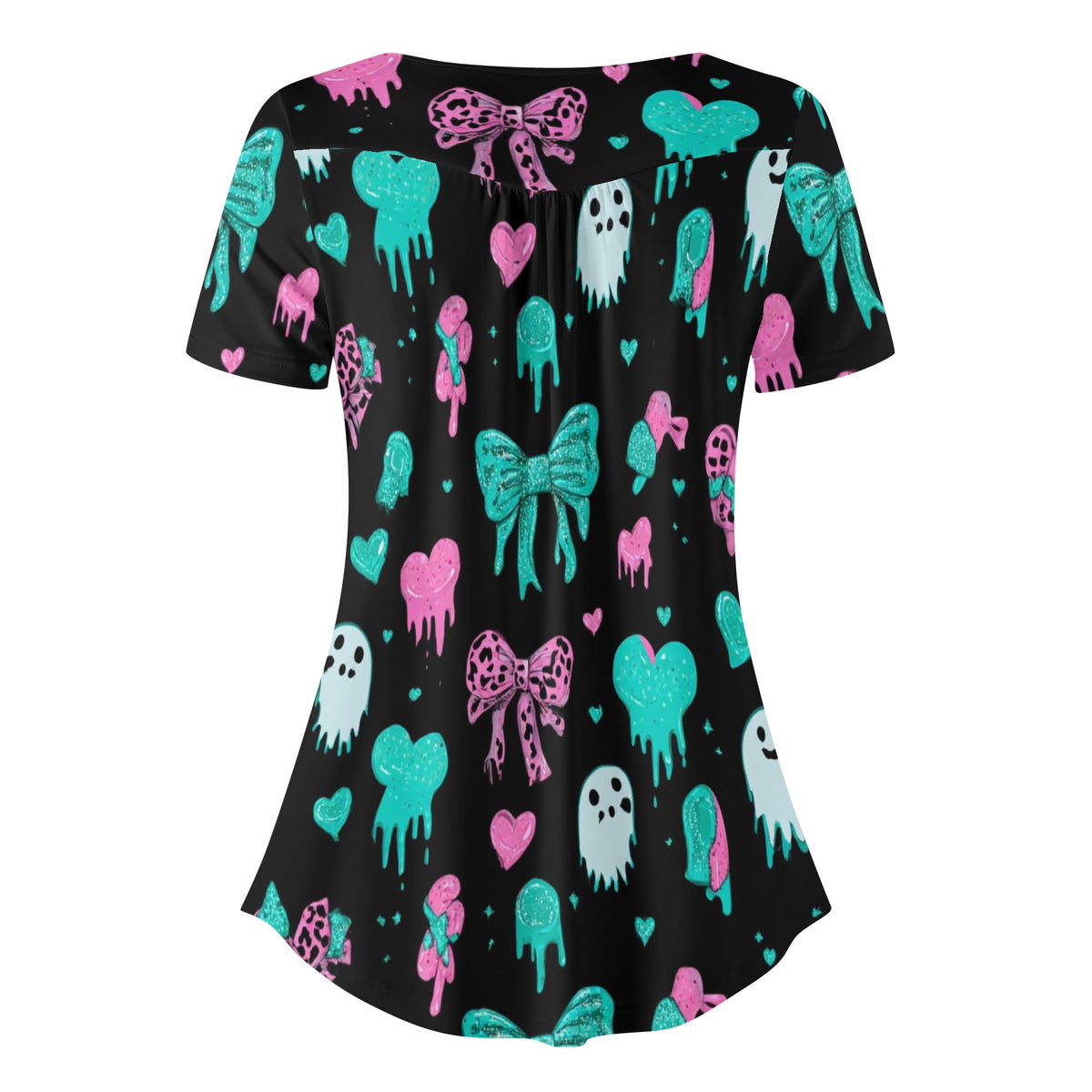 lockere-bluse-mit-u-ausschnitt-und-kurzen-armeln-fur-damen-cute-halloeween-v11-bluse-jlr-design-jlr-design-de-4 - JLR Design