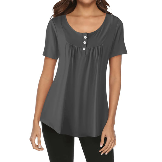 lockere-bluse-mit-u-ausschnitt-und-kurzen-armeln-fur-damen-eklipse-bluse-jlr-design-1 - JLR Design