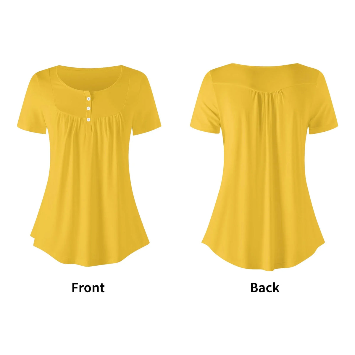 lockere-bluse-mit-u-ausschnitt-und-kurzen-armeln-fur-damen-gelb-bluse-jlr-design-jlr-design-de-5 - JLR Design