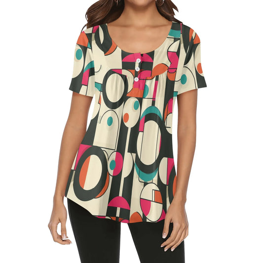 lockere-bluse-mit-u-ausschnitt-und-kurzen-armeln-fur-damen-geometry-v1-bluse-jlr-design-1 - JLR Design