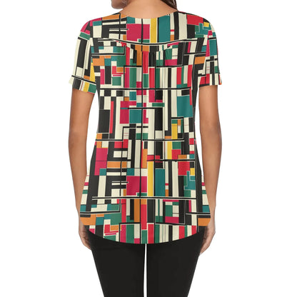 lockere-bluse-mit-u-ausschnitt-und-kurzen-armeln-fur-damen-geometry-v2-bluse-jlr-design-2 - JLR Design