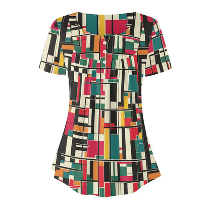 lockere-bluse-mit-u-ausschnitt-und-kurzen-armeln-fur-damen-geometry-v2-bluse-jlr-design-3 - JLR Design