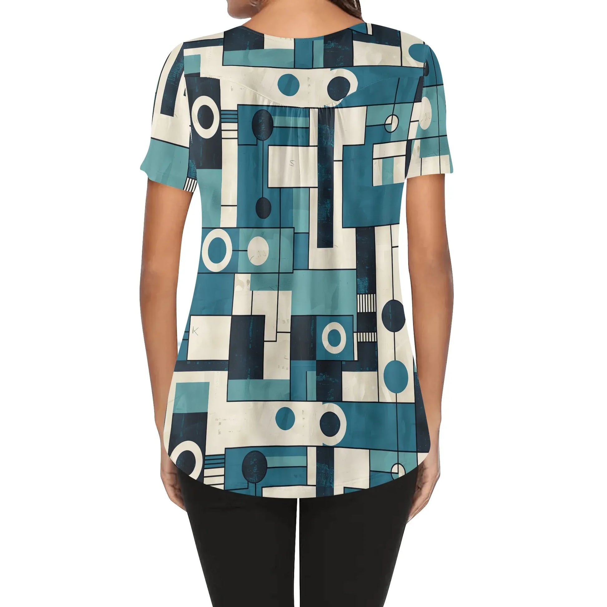 lockere-bluse-mit-u-ausschnitt-und-kurzen-armeln-fur-damen-geometry-v3-bluse-jlr-design-2 - JLR Design