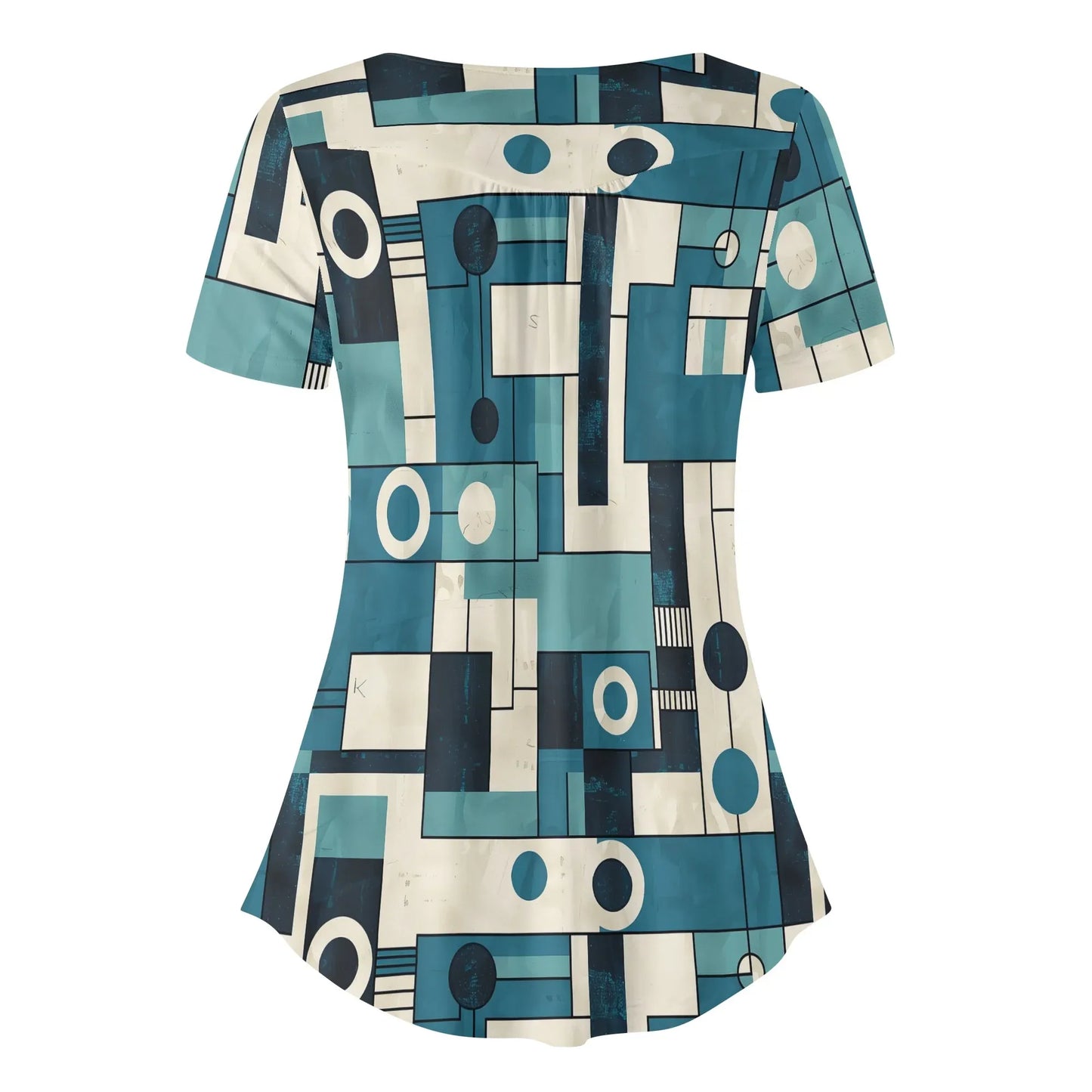 lockere-bluse-mit-u-ausschnitt-und-kurzen-armeln-fur-damen-geometry-v3-bluse-jlr-design-4 - JLR Design