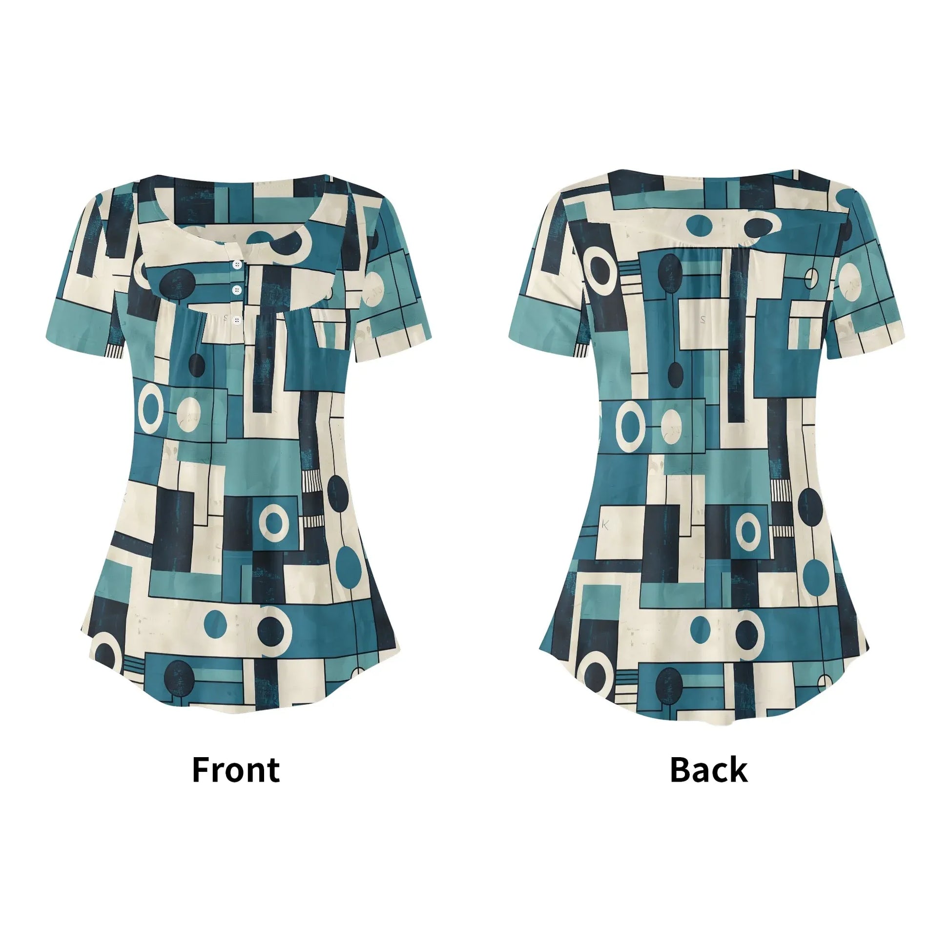 lockere-bluse-mit-u-ausschnitt-und-kurzen-armeln-fur-damen-geometry-v3-bluse-jlr-design-5 - JLR Design