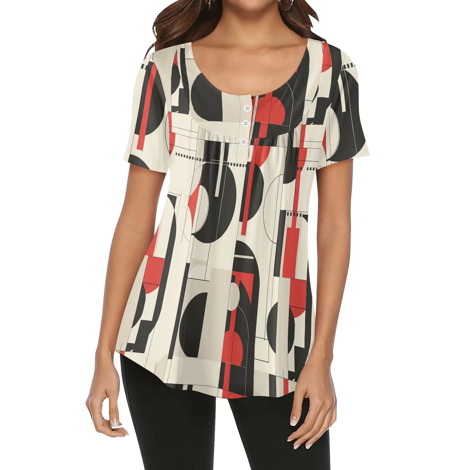 lockere-bluse-mit-u-ausschnitt-und-kurzen-armeln-fur-damen-geometry-v5-bluse-jlr-design-1 - JLR Design