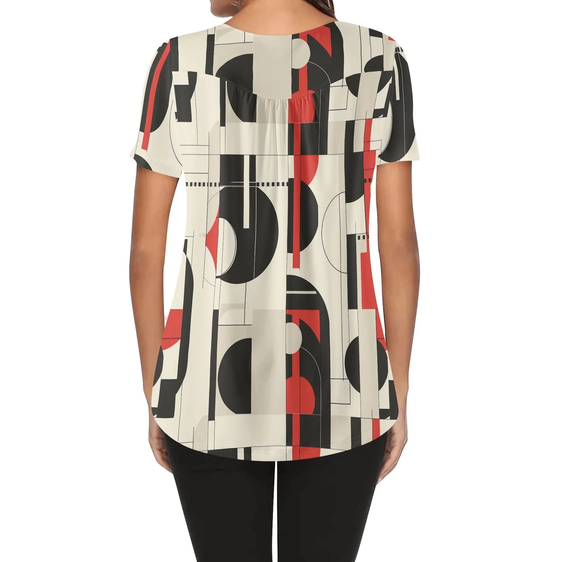 lockere-bluse-mit-u-ausschnitt-und-kurzen-armeln-fur-damen-geometry-v5-bluse-jlr-design-2 - JLR Design