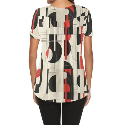lockere-bluse-mit-u-ausschnitt-und-kurzen-armeln-fur-damen-geometry-v5-bluse-jlr-design-2 - JLR Design