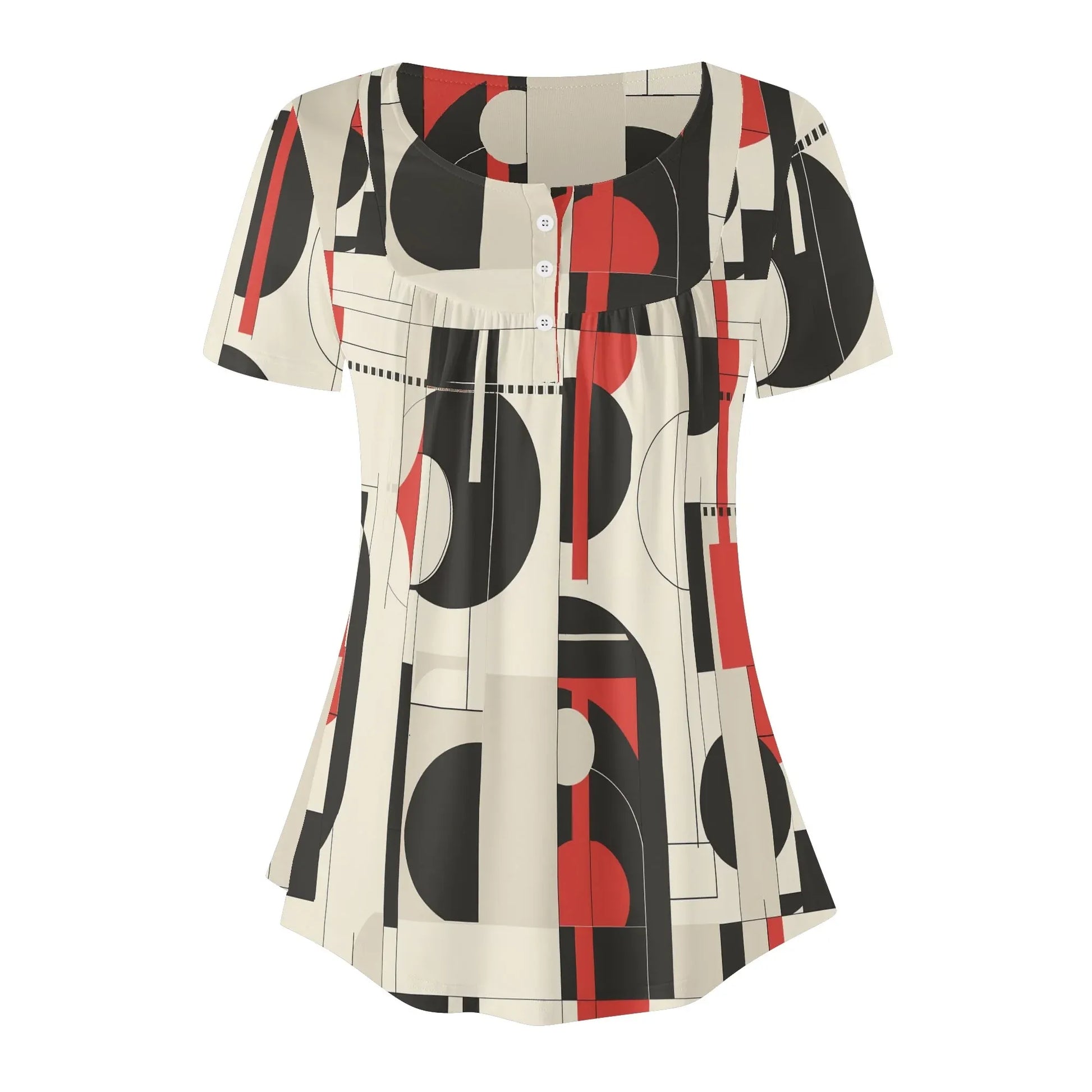 lockere-bluse-mit-u-ausschnitt-und-kurzen-armeln-fur-damen-geometry-v5-bluse-jlr-design-3 - JLR Design