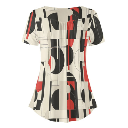 lockere-bluse-mit-u-ausschnitt-und-kurzen-armeln-fur-damen-geometry-v5-bluse-jlr-design-4 - JLR Design