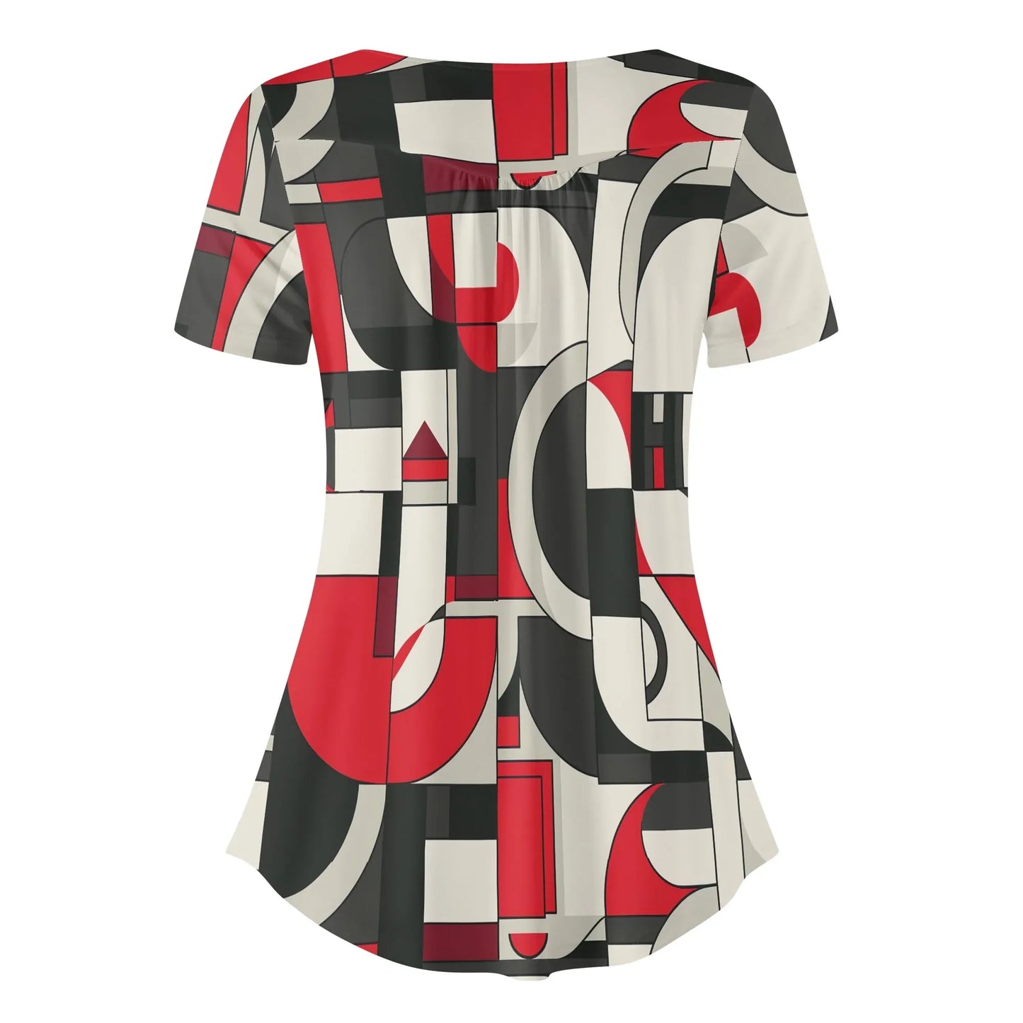 lockere-bluse-mit-u-ausschnitt-und-kurzen-armeln-fur-damen-geometry-v6-bluse-jlr-design-4 - JLR Design