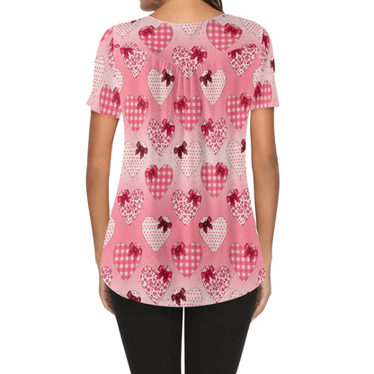 lockere-bluse-mit-u-ausschnitt-und-kurzen-armeln-fur-damen-gifted-heart-bluse-jlr-design-2 - JLR Design