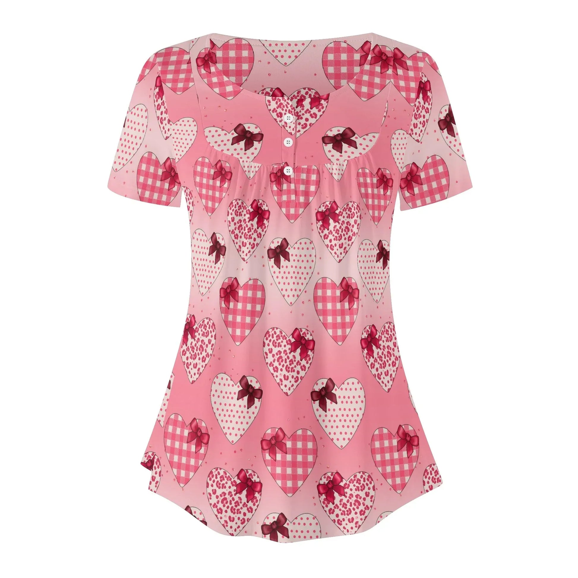lockere-bluse-mit-u-ausschnitt-und-kurzen-armeln-fur-damen-gifted-heart-bluse-jlr-design-3 - JLR Design