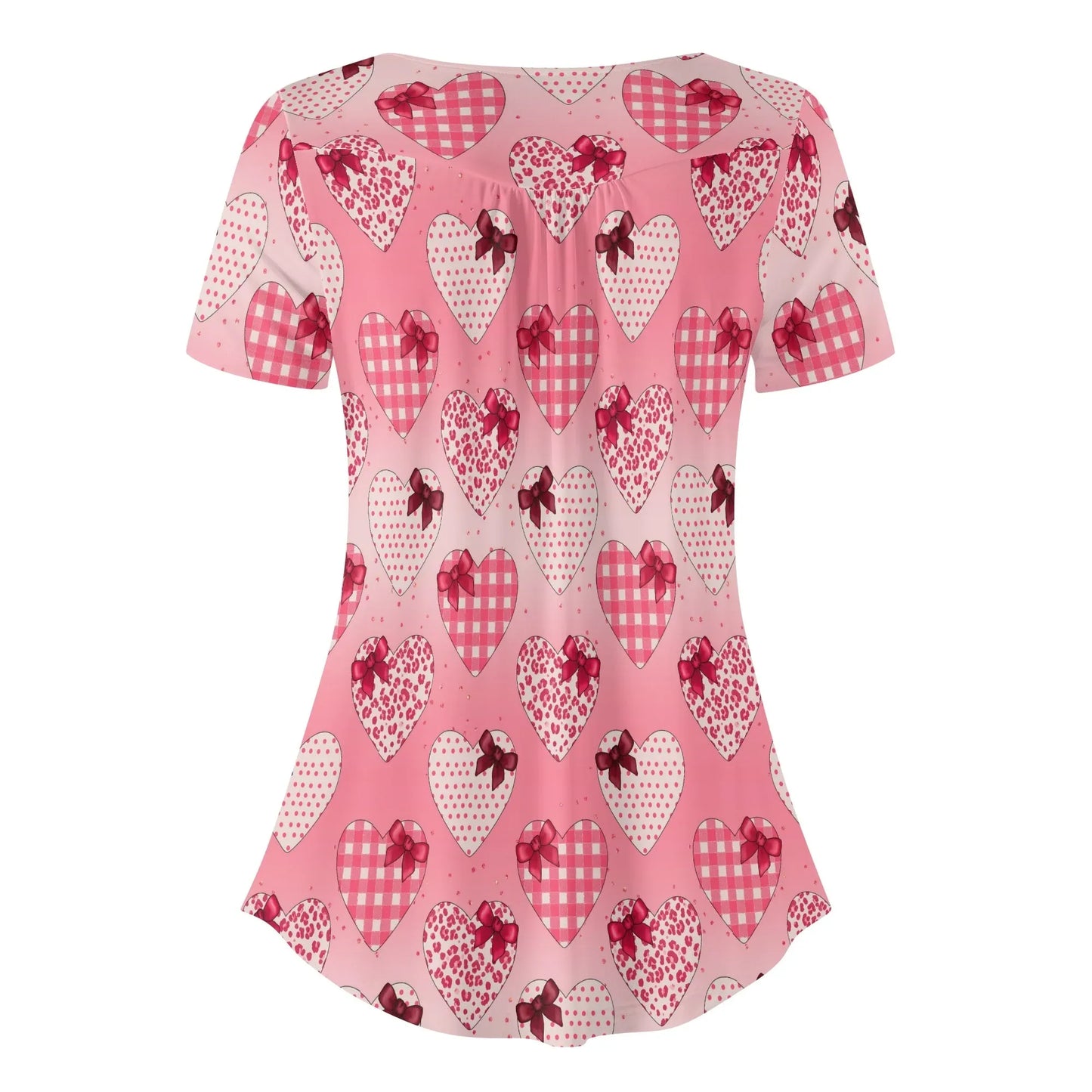 lockere-bluse-mit-u-ausschnitt-und-kurzen-armeln-fur-damen-gifted-heart-bluse-jlr-design-4 - JLR Design