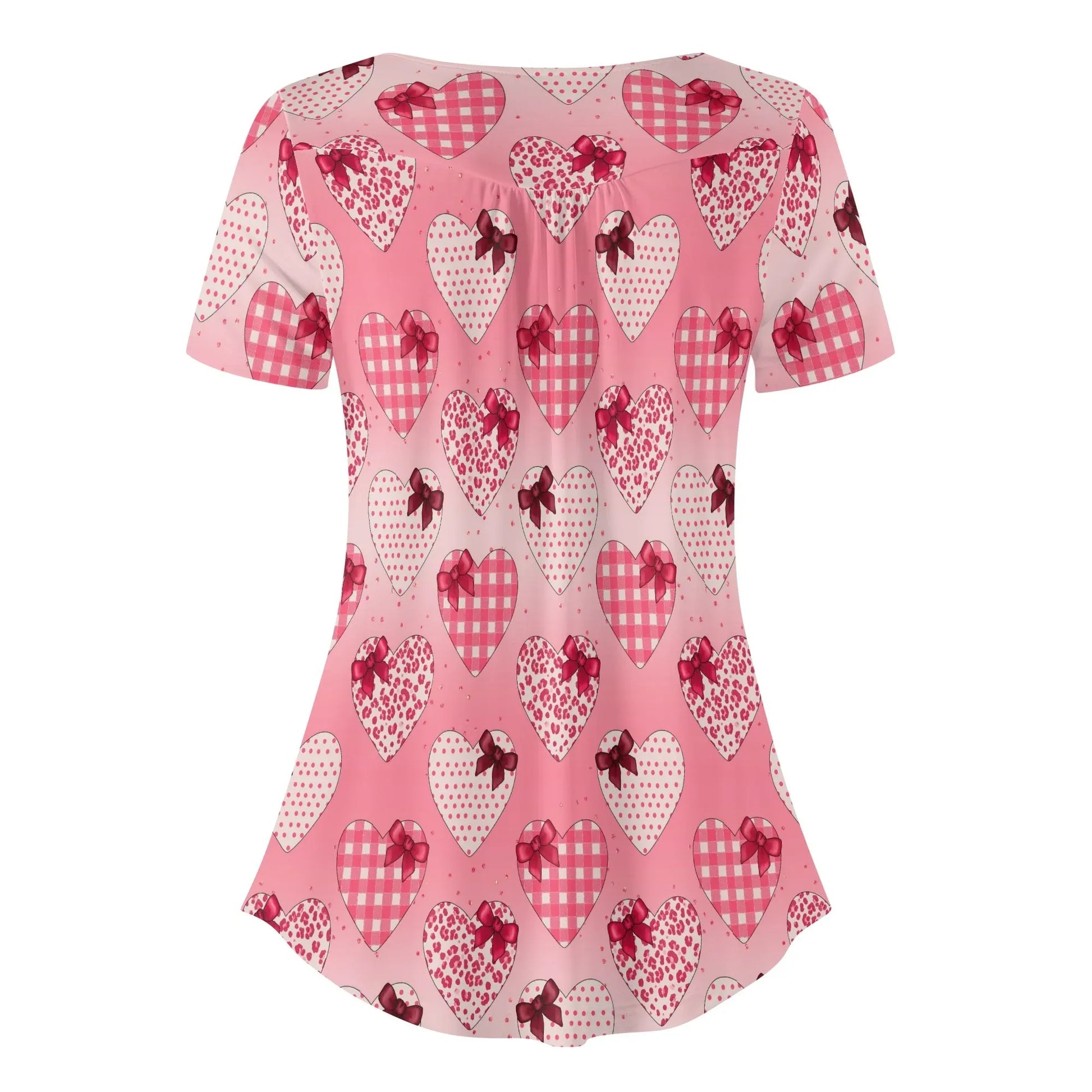 lockere-bluse-mit-u-ausschnitt-und-kurzen-armeln-fur-damen-gifted-heart-bluse-jlr-design-4 - JLR Design
