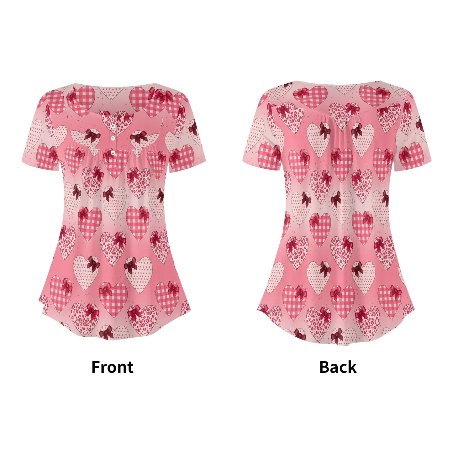 lockere-bluse-mit-u-ausschnitt-und-kurzen-armeln-fur-damen-gifted-heart-bluse-jlr-design-5 - JLR Design
