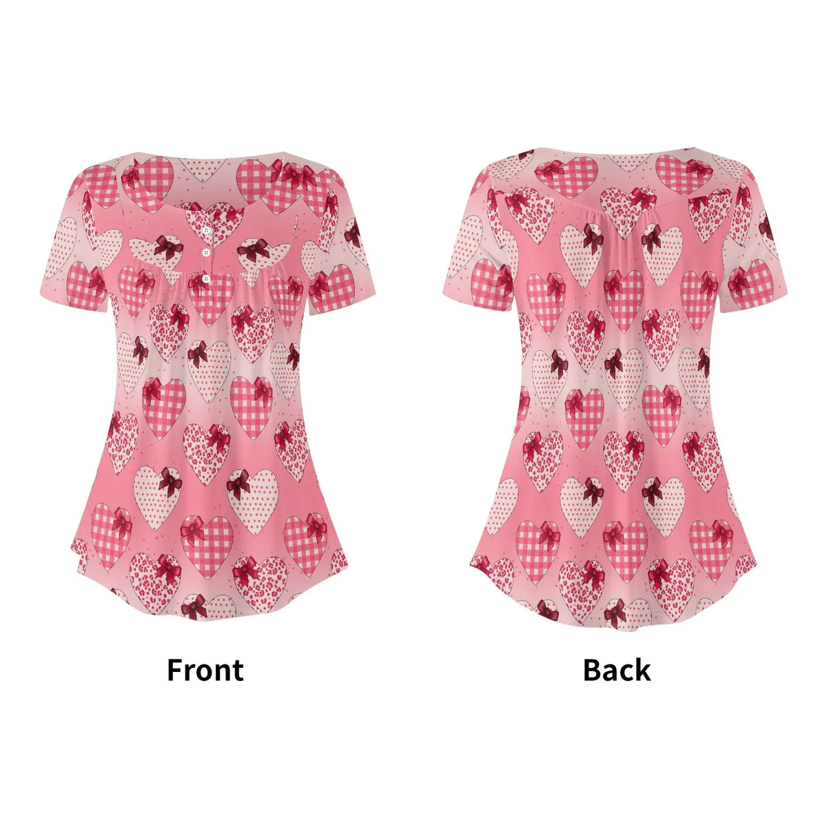 lockere-bluse-mit-u-ausschnitt-und-kurzen-armeln-fur-damen-gifted-heart-bluse-jlr-design-jlr-design-de-5 - JLR Design