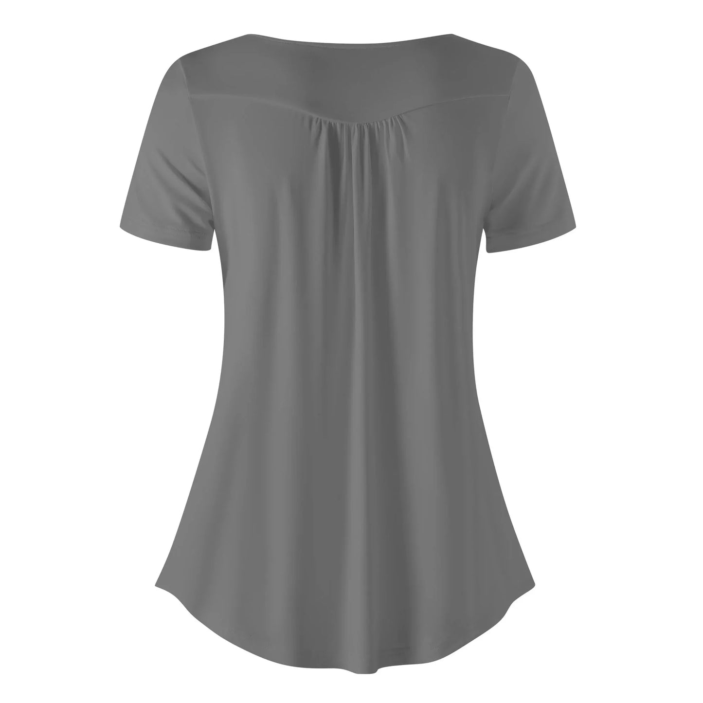 lockere-bluse-mit-u-ausschnitt-und-kurzen-armeln-fur-damen-grau-bluse-jlr-design-4 - JLR Design