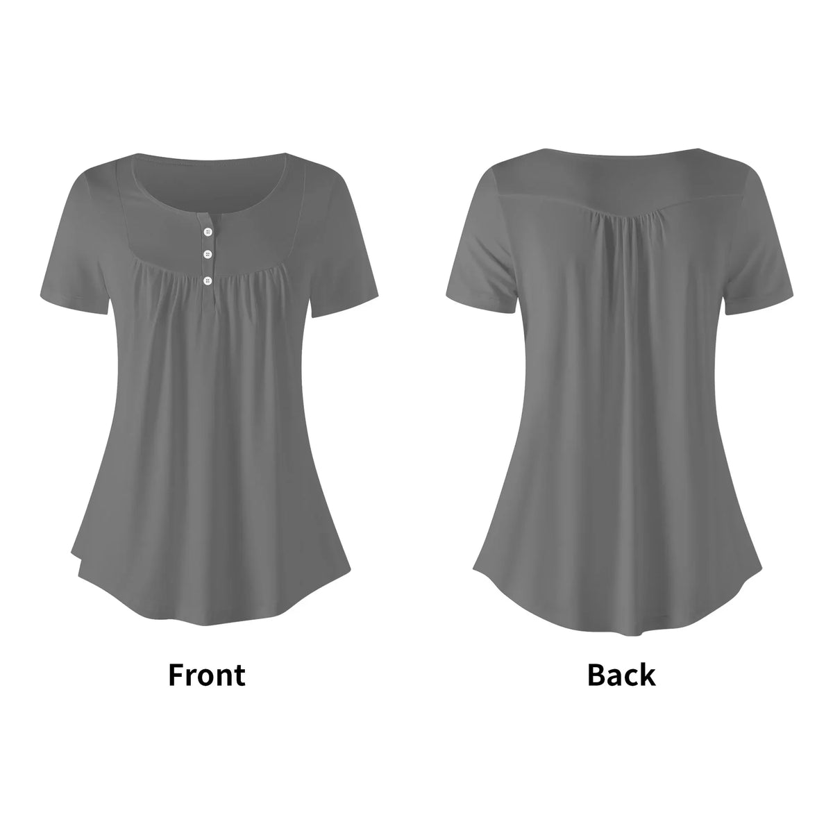 lockere-bluse-mit-u-ausschnitt-und-kurzen-armeln-fur-damen-grau-bluse-jlr-design-jlr-design-de-5 - JLR Design