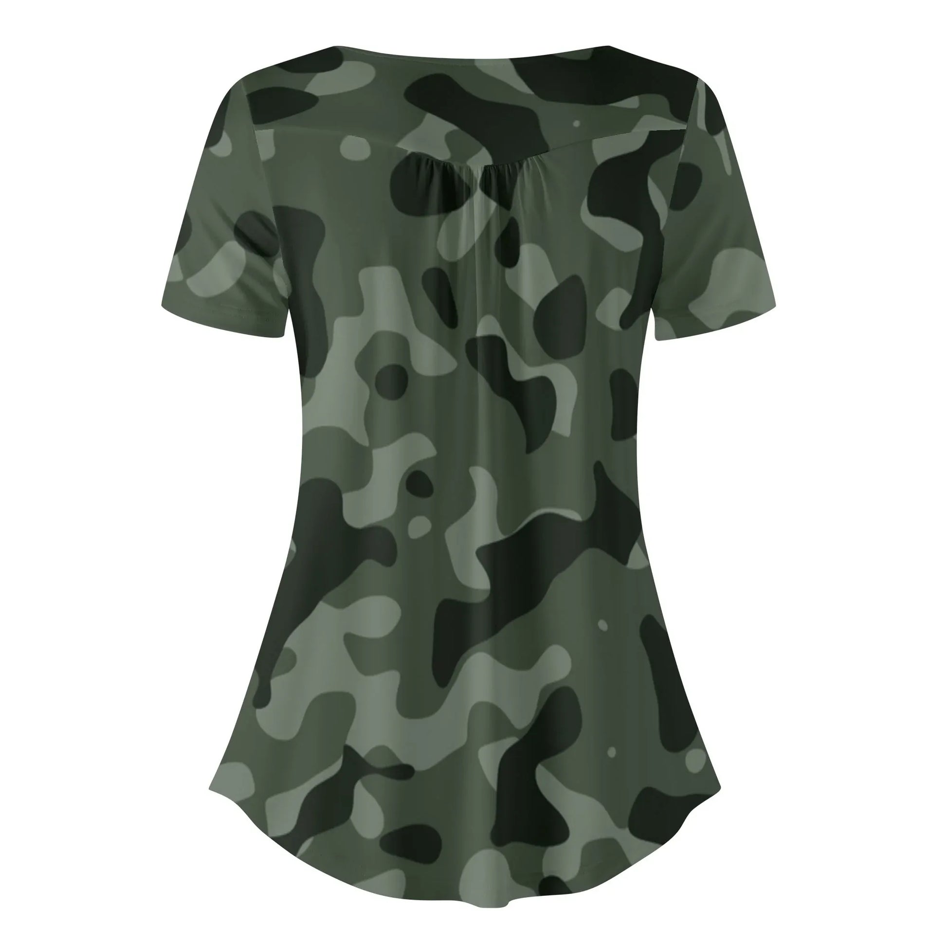 lockere-bluse-mit-u-ausschnitt-und-kurzen-armeln-fur-damen-green-camouflage-bluse-jlr-design-4 - JLR Design