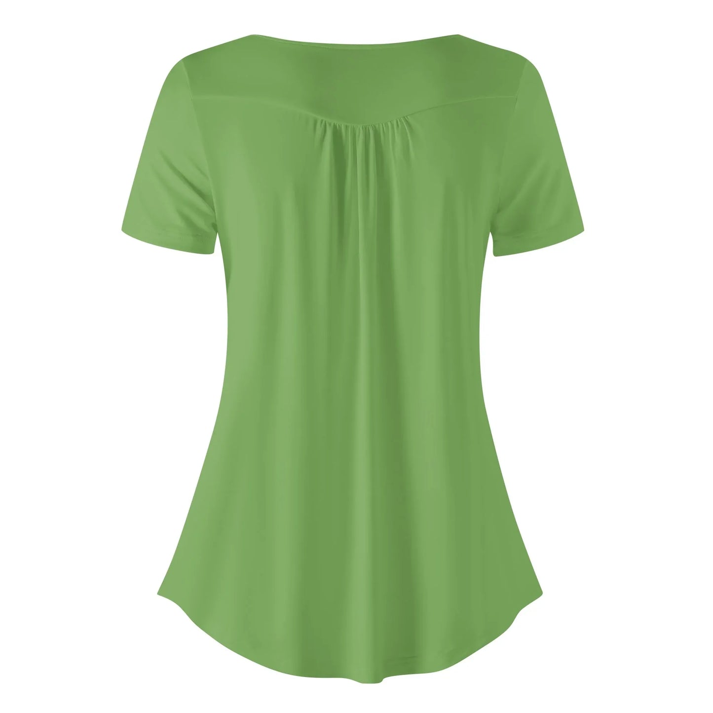 lockere-bluse-mit-u-ausschnitt-und-kurzen-armeln-fur-damen-grun-bluse-jlr-design-4 - JLR Design