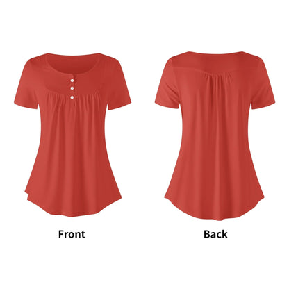 lockere-bluse-mit-u-ausschnitt-und-kurzen-armeln-fur-damen-harley-davidson-red-bluse-jlr-design-5 - JLR Design