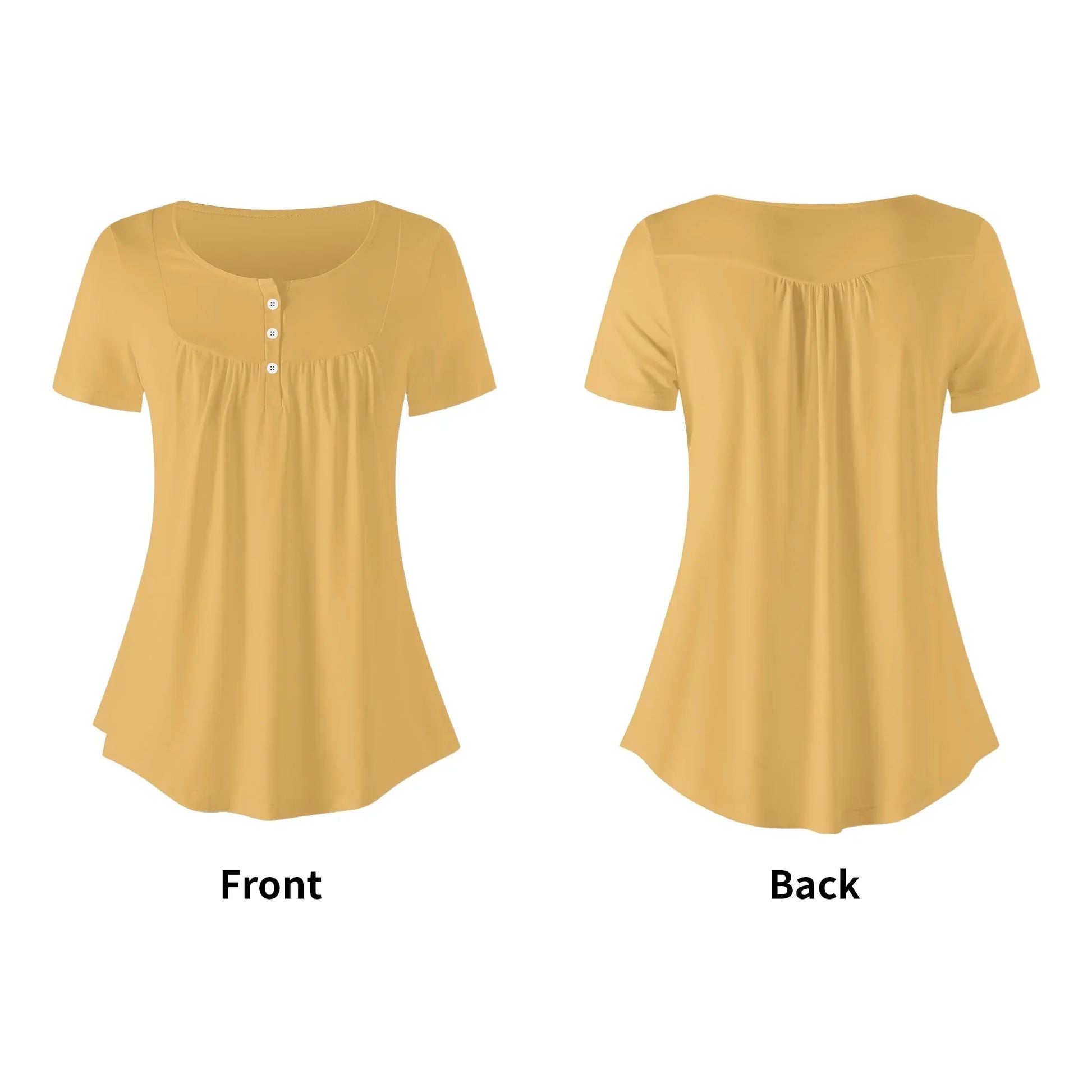 lockere-bluse-mit-u-ausschnitt-und-kurzen-armeln-fur-damen-harvest-gold-bluse-jlr-design-4 - JLR Design