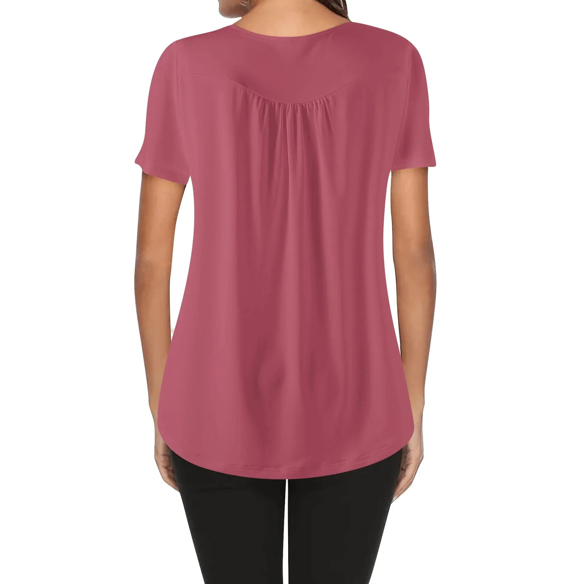 lockere-bluse-mit-u-ausschnitt-und-kurzen-armeln-fur-damen-hippie-pink-bluse-jlr-design-jlr-design-de-2 - JLR Design
