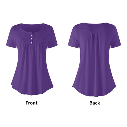 lockere-bluse-mit-u-ausschnitt-und-kurzen-armeln-fur-damen-indigo-bluse-jlr-design-5 - JLR Design