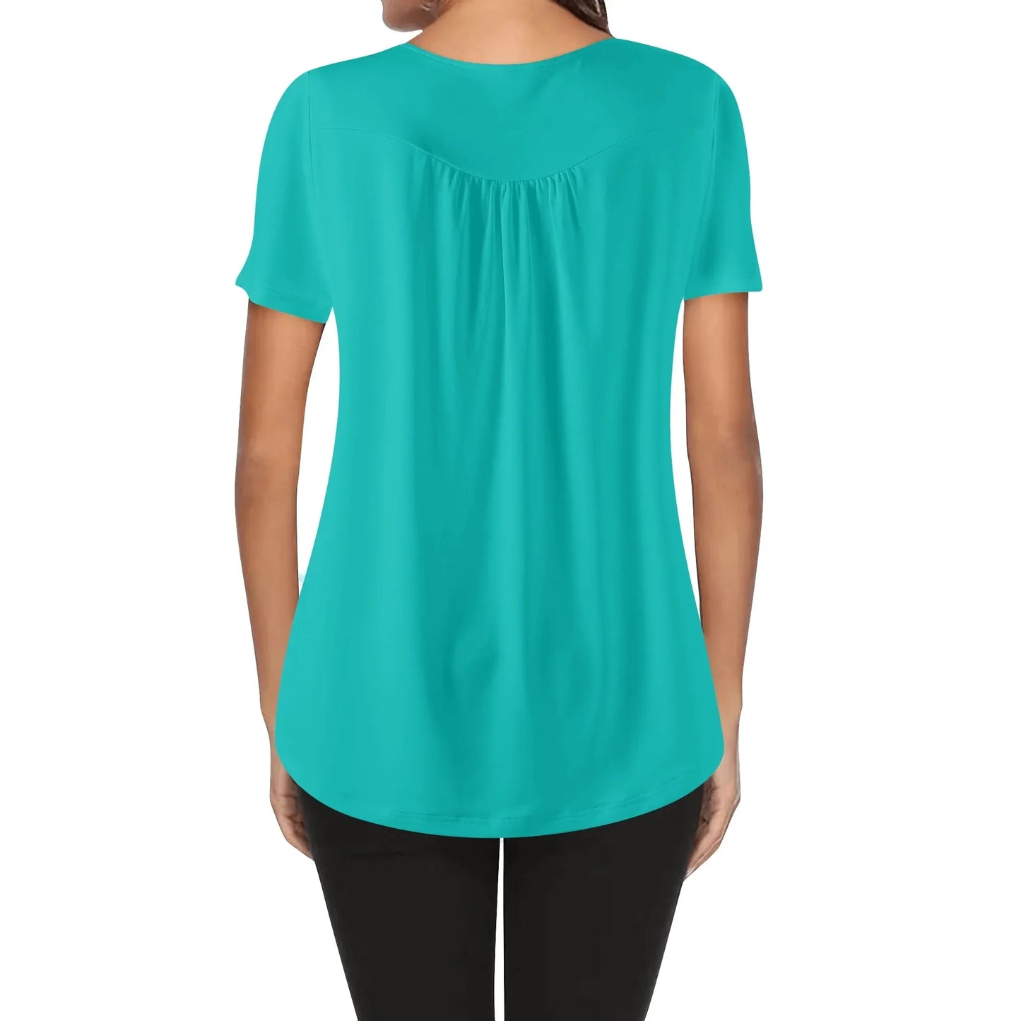 lockere-bluse-mit-u-ausschnitt-und-kurzen-armeln-fur-damen-iris-blue-bluse-jlr-design-2 - JLR Design