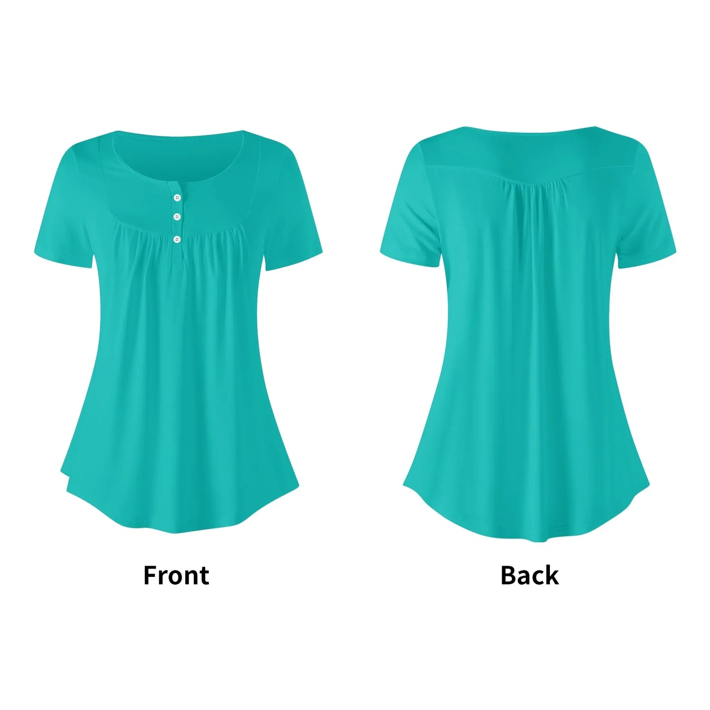 lockere-bluse-mit-u-ausschnitt-und-kurzen-armeln-fur-damen-iris-blue-bluse-jlr-design-5 - JLR Design