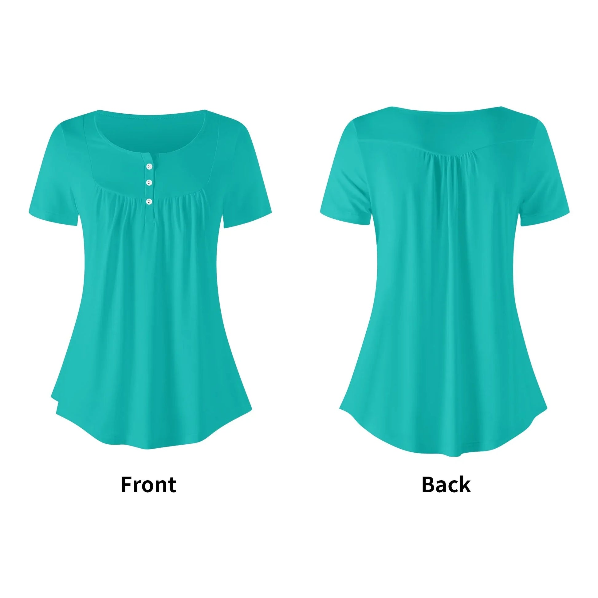 lockere-bluse-mit-u-ausschnitt-und-kurzen-armeln-fur-damen-iris-blue-bluse-jlr-design-5 - JLR Design