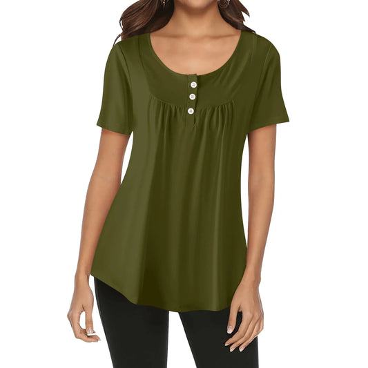 lockere-bluse-mit-u-ausschnitt-und-kurzen-armeln-fur-damen-karaka-bluse-jlr-design-1 - JLR Design