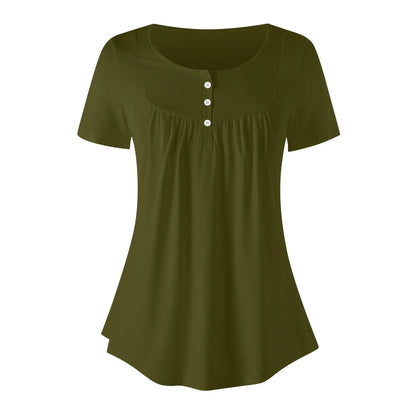 lockere-bluse-mit-u-ausschnitt-und-kurzen-armeln-fur-damen-karaka-bluse-jlr-design-3 - JLR Design