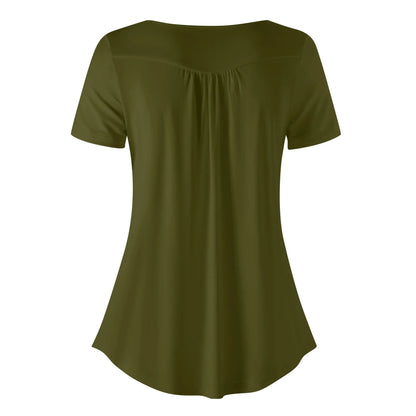 lockere-bluse-mit-u-ausschnitt-und-kurzen-armeln-fur-damen-karaka-bluse-jlr-design-4 - JLR Design