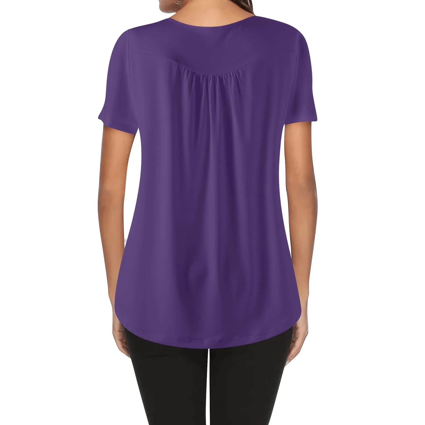 lockere-bluse-mit-u-ausschnitt-und-kurzen-armeln-fur-damen-lila-bluse-jlr-design-2 - JLR Design