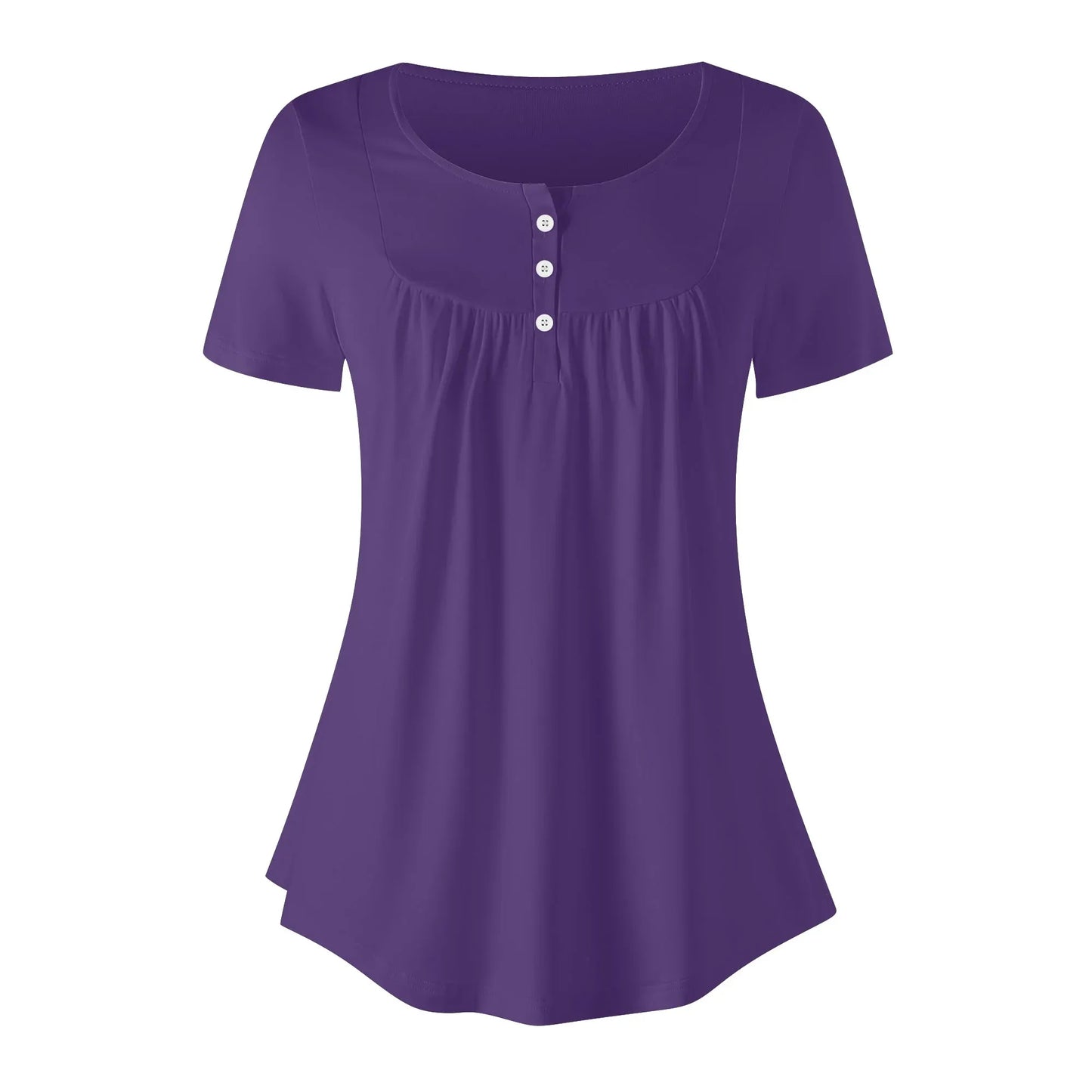 lockere-bluse-mit-u-ausschnitt-und-kurzen-armeln-fur-damen-lila-bluse-jlr-design-3 - JLR Design