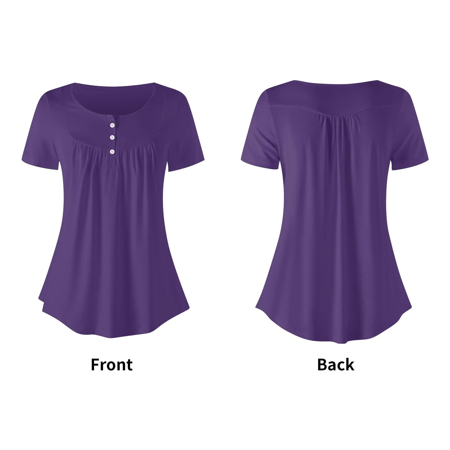 lockere-bluse-mit-u-ausschnitt-und-kurzen-armeln-fur-damen-lila-bluse-jlr-design-5 - JLR Design