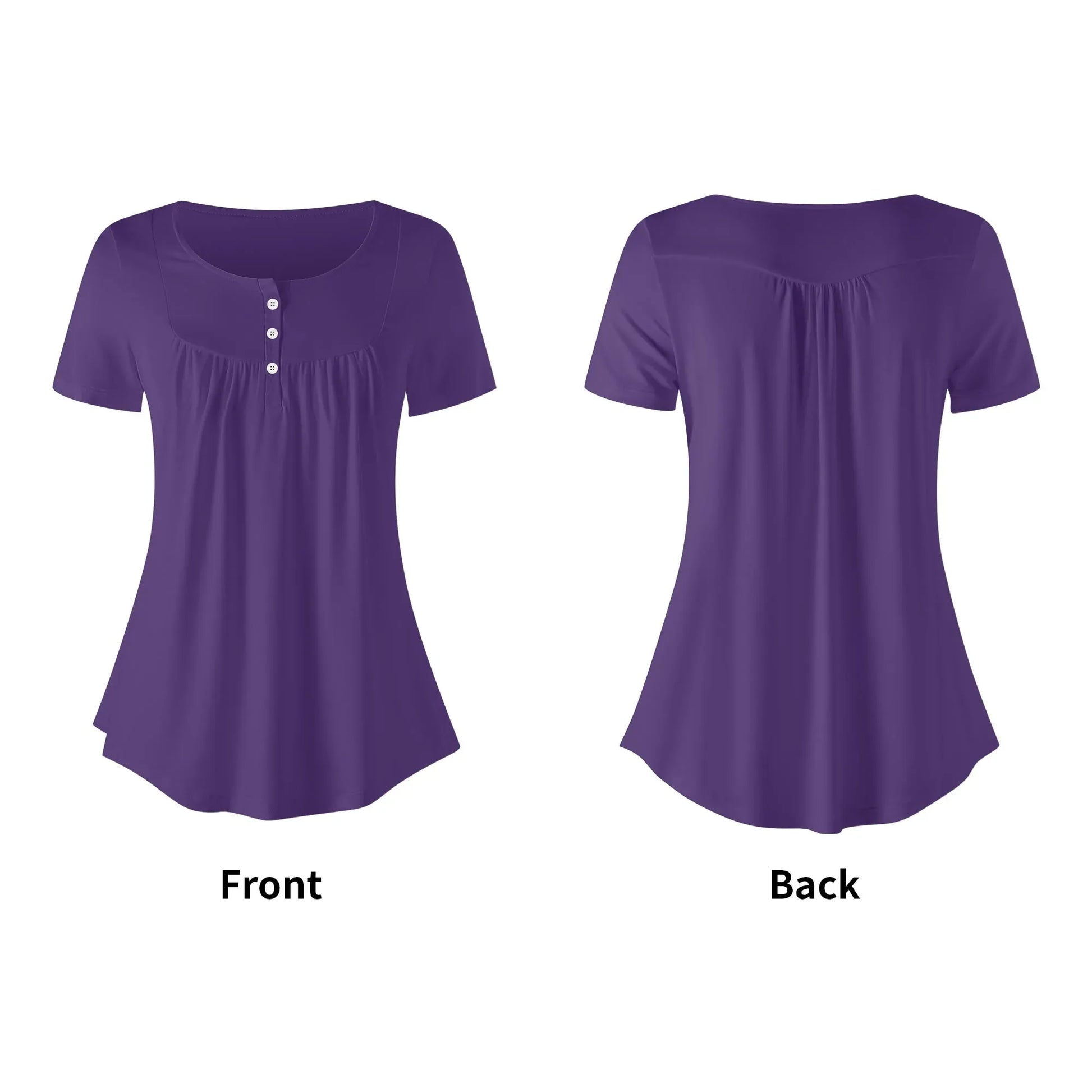 lockere-bluse-mit-u-ausschnitt-und-kurzen-armeln-fur-damen-lila-bluse-jlr-design-5 - JLR Design