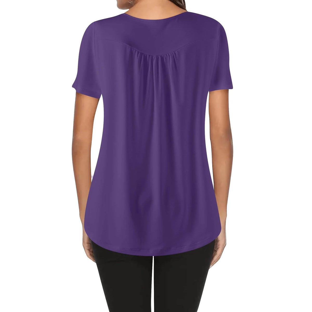lockere-bluse-mit-u-ausschnitt-und-kurzen-armeln-fur-damen-lila-bluse-jlr-design-jlr-design-de-2 - JLR Design