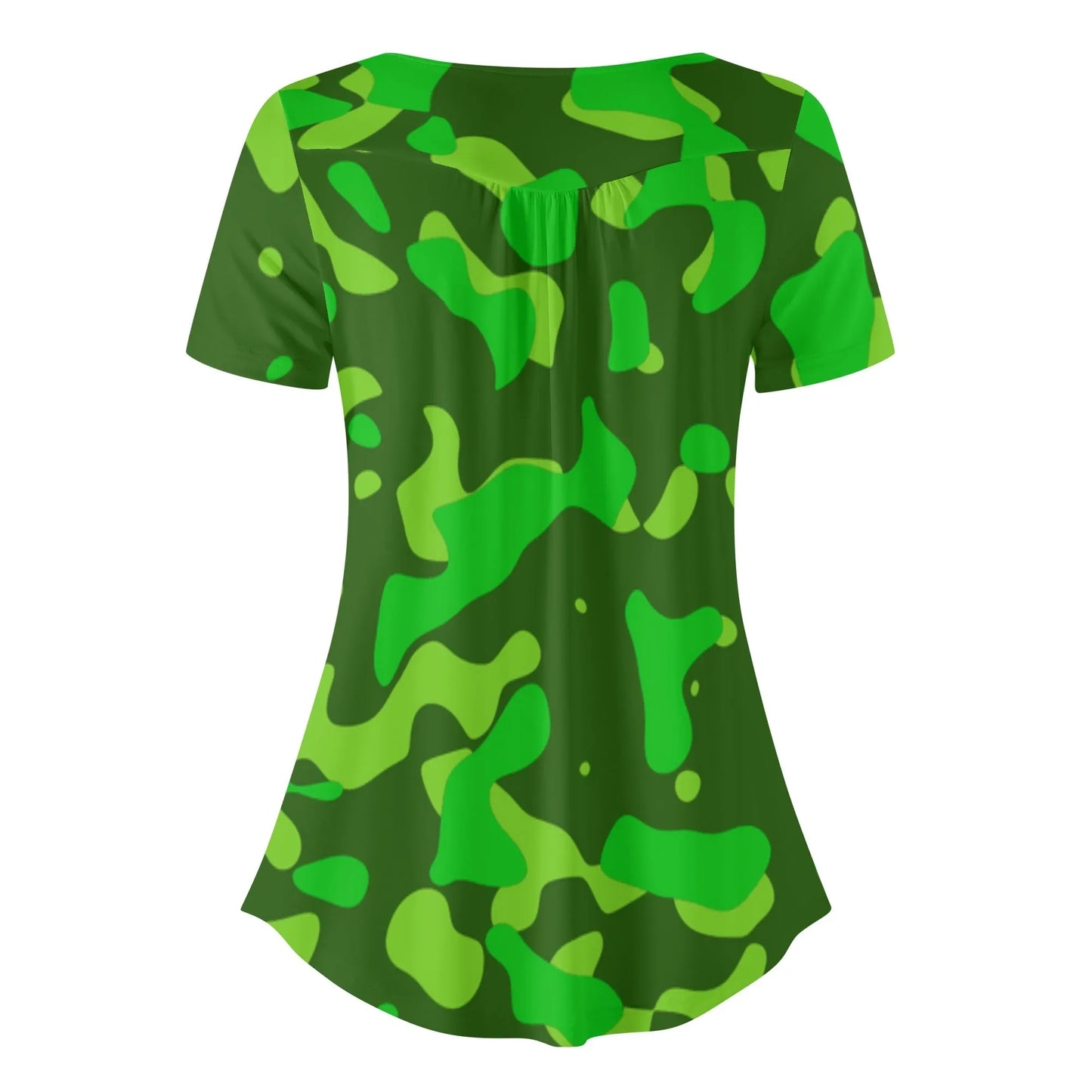 lockere-bluse-mit-u-ausschnitt-und-kurzen-armeln-fur-damen-lime-green-camouflage-bluse-jlr-design-4 - JLR Design
