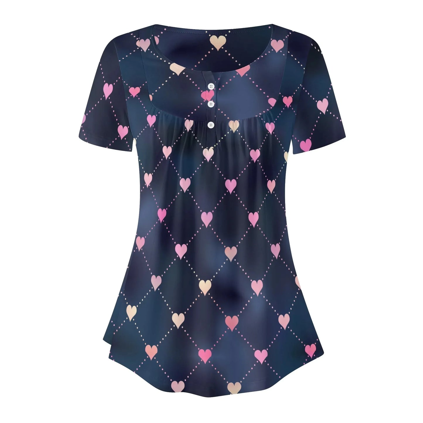 lockere-bluse-mit-u-ausschnitt-und-kurzen-armeln-fur-damen-line-hearts-bluse-jlr-design-3 - JLR Design