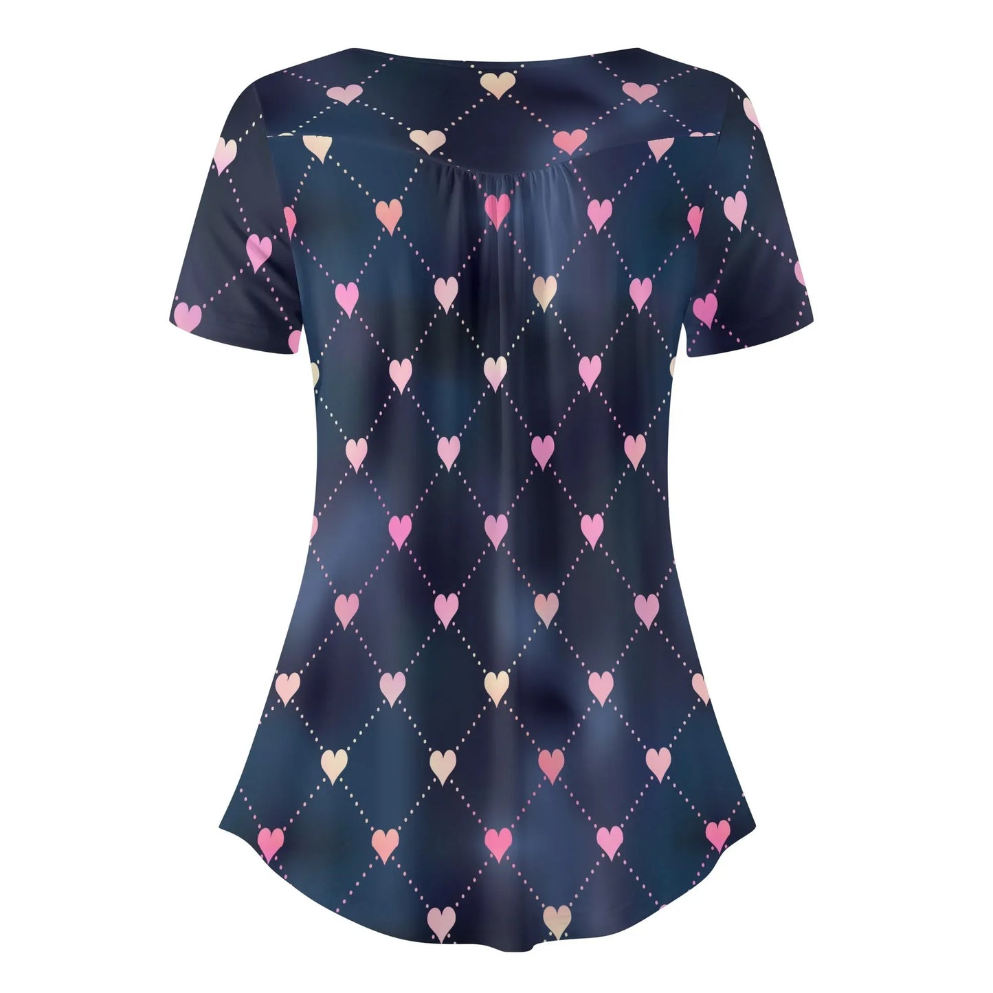 lockere-bluse-mit-u-ausschnitt-und-kurzen-armeln-fur-damen-line-hearts-bluse-jlr-design-4 - JLR Design