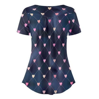 lockere-bluse-mit-u-ausschnitt-und-kurzen-armeln-fur-damen-line-hearts-bluse-jlr-design-4 - JLR Design