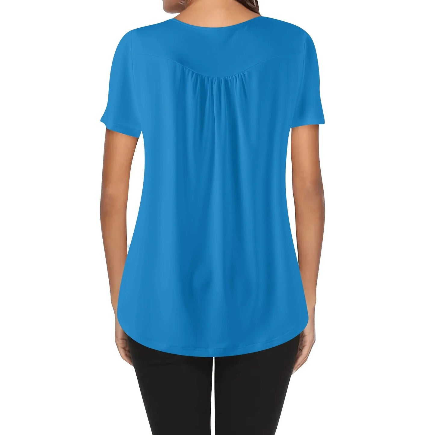 lockere-bluse-mit-u-ausschnitt-und-kurzen-armeln-fur-damen-navy-blue-bluse-jlr-design-2 - JLR Design