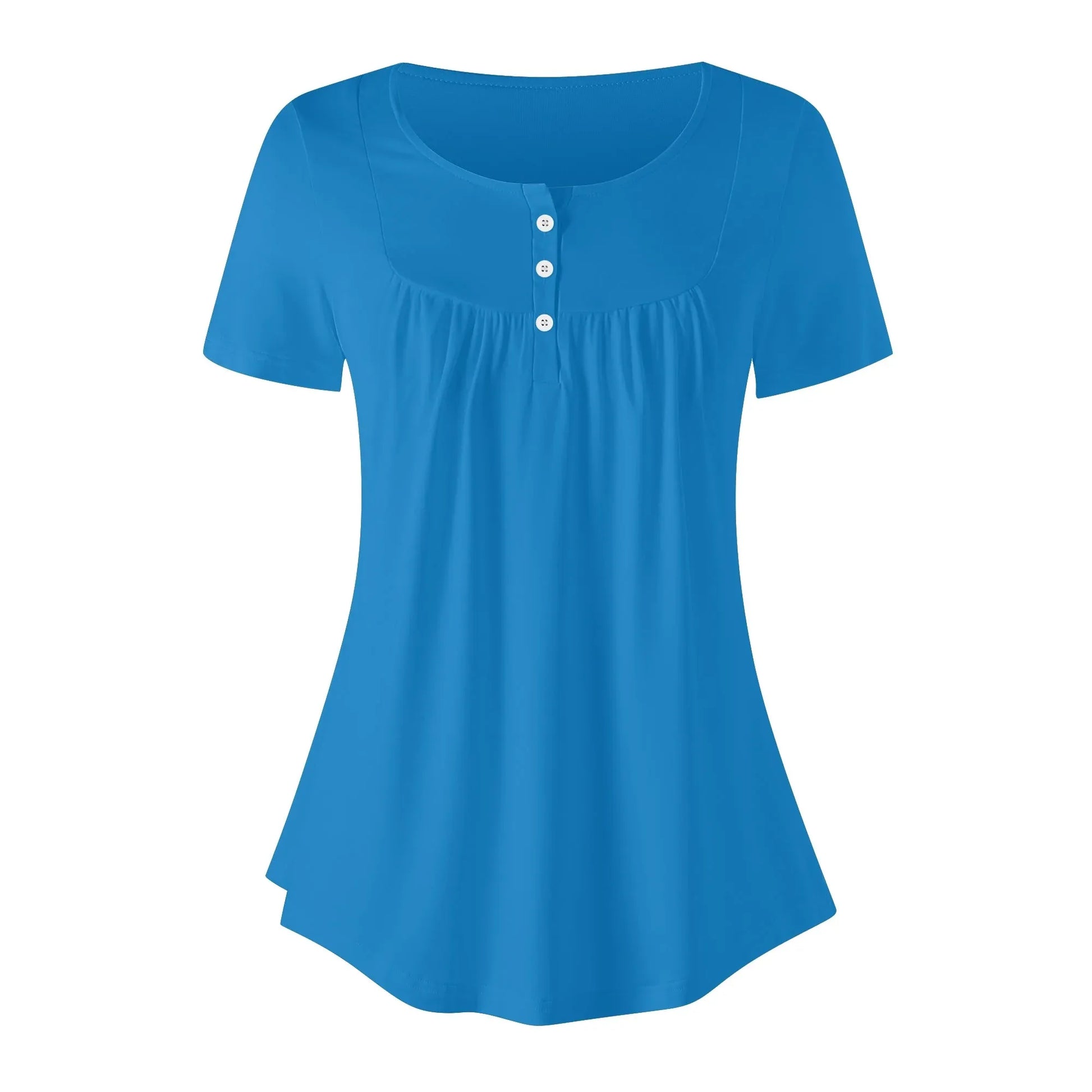lockere-bluse-mit-u-ausschnitt-und-kurzen-armeln-fur-damen-navy-blue-bluse-jlr-design-3 - JLR Design