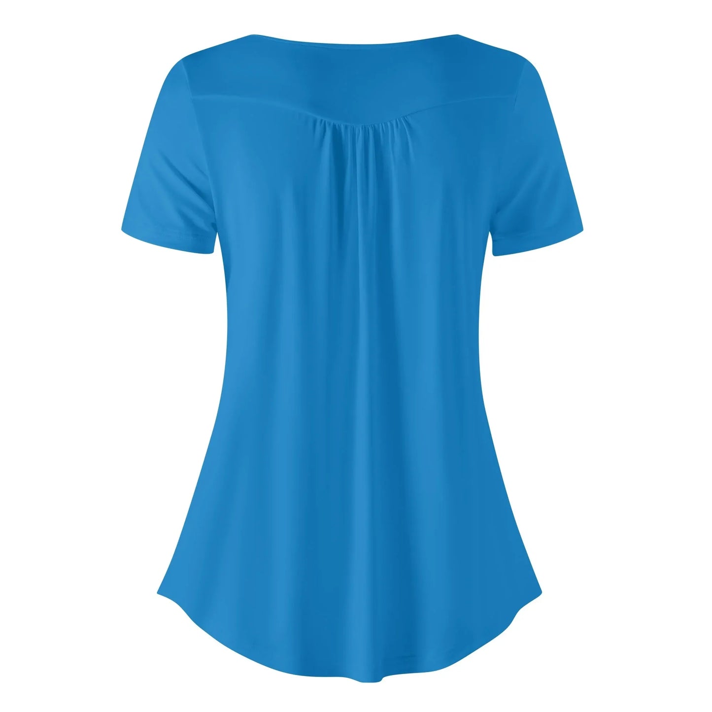 lockere-bluse-mit-u-ausschnitt-und-kurzen-armeln-fur-damen-navy-blue-bluse-jlr-design-4 - JLR Design